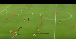 ベン・ウッドバーン:ドリブル技術:食いついてきた敵を左足でかわす