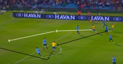 パウリーニョ:フォワードの技術:縦に敵を引っ張ることで深さを作りこぼれ球を決める