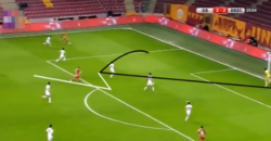 ポドルスキ:フォワードの技術:マイナスのクロスに切り替え浮き球をダイレクトボレー