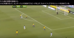 メッシ：ドリブルの技術：フォームで視野を確保してカットインからミドルシュート